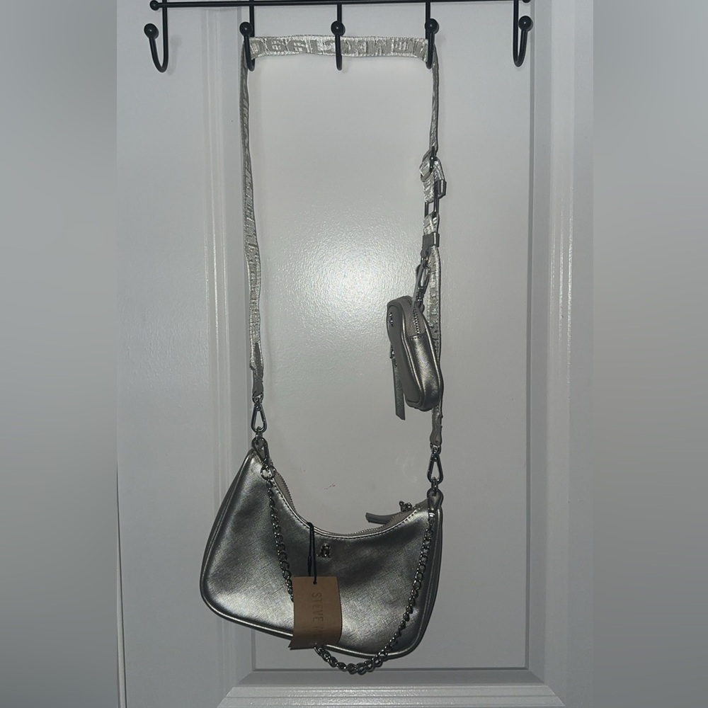 Steve Madden Metallic Silver Crossbody Bag